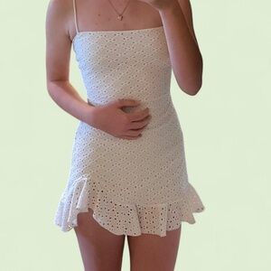 White Mini Eyelet Dress
